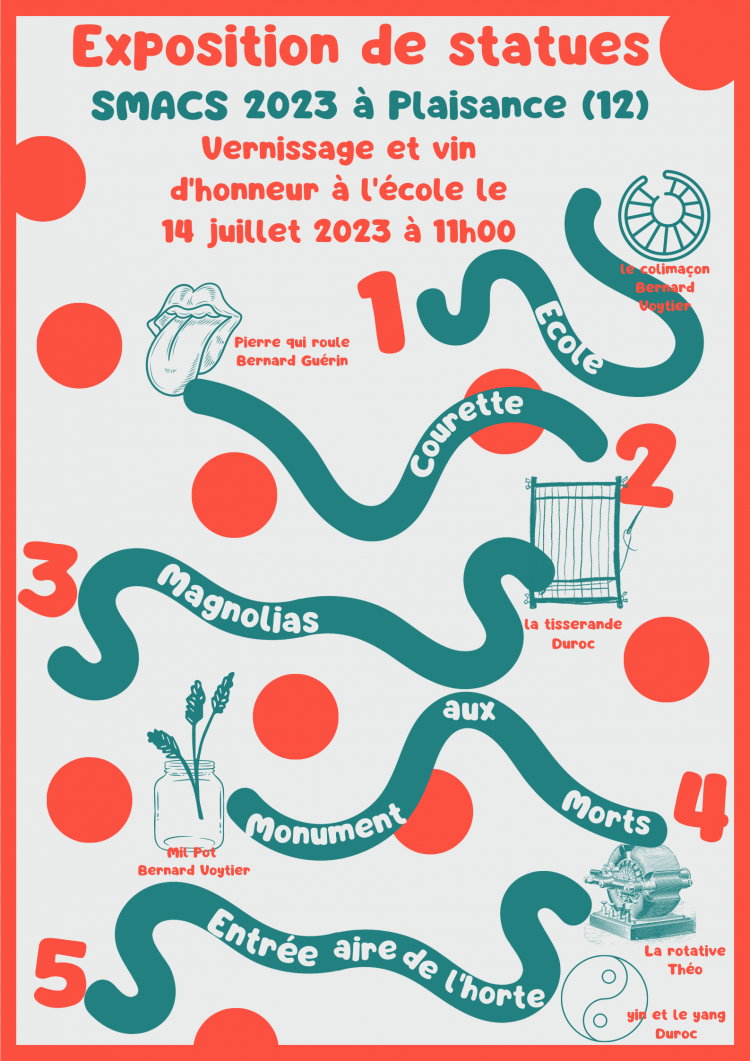 Affiche Parcours Visite Exposition SMACS 2023 Plaisance Aveyron 12550 Affiche Parcours Visite Exposition SMACS 2023 Plaisance Aveyron 12550